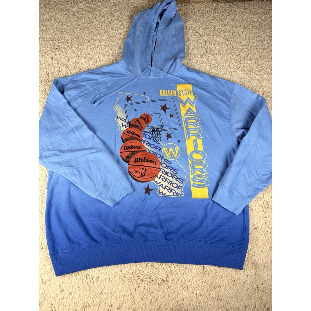 Golden State Warriors NBA Blue Graphic Pullover Hoodie Sweatshirt XXL - Picture 2 of 6